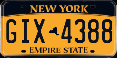 NY license plate GIX4388