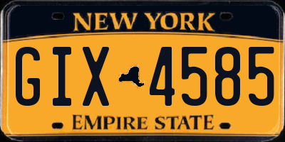 NY license plate GIX4585