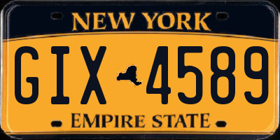 NY license plate GIX4589