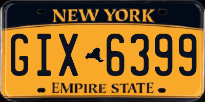 NY license plate GIX6399