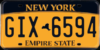 NY license plate GIX6594