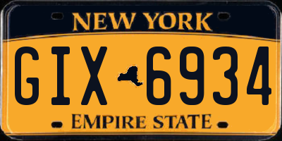 NY license plate GIX6934