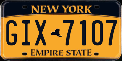 NY license plate GIX7107