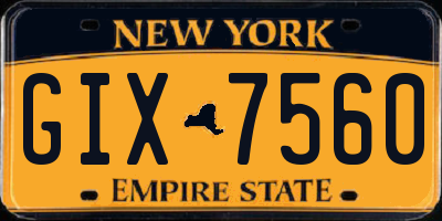 NY license plate GIX7560