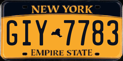 NY license plate GIY7783
