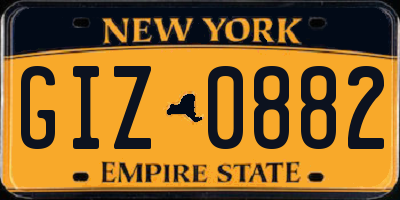 NY license plate GIZ0882