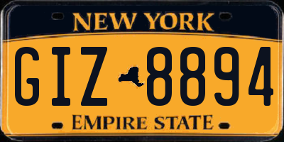 NY license plate GIZ8894