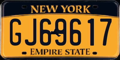 NY license plate GJ69617