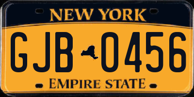 NY license plate GJB0456