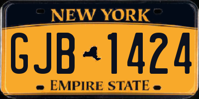 NY license plate GJB1424
