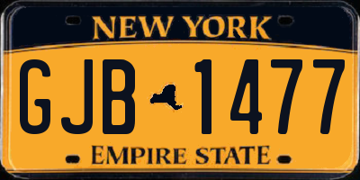 NY license plate GJB1477
