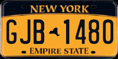 NY license plate GJB1480