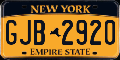 NY license plate GJB2920