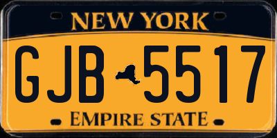 NY license plate GJB5517