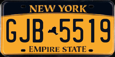 NY license plate GJB5519