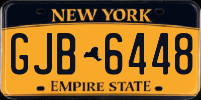 NY license plate GJB6448