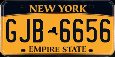 NY license plate GJB6656