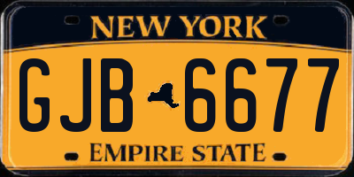 NY license plate GJB6677