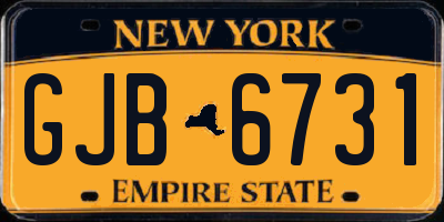 NY license plate GJB6731