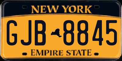 NY license plate GJB8845