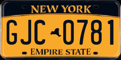 NY license plate GJC0781