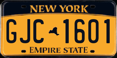 NY license plate GJC1601