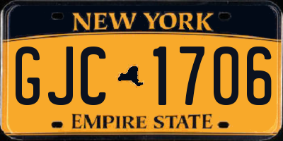 NY license plate GJC1706