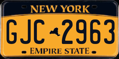 NY license plate GJC2963