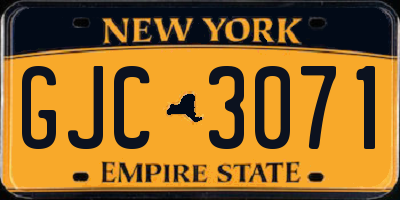 NY license plate GJC3071