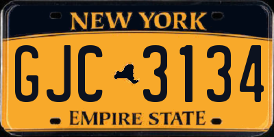 NY license plate GJC3134