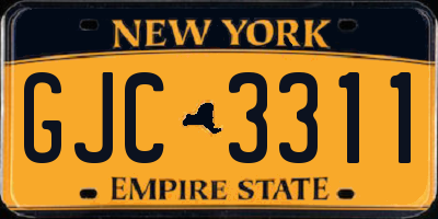 NY license plate GJC3311