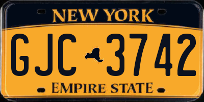 NY license plate GJC3742