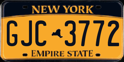 NY license plate GJC3772