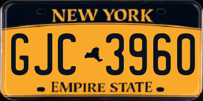 NY license plate GJC3960