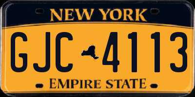 NY license plate GJC4113