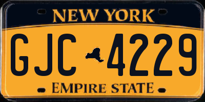 NY license plate GJC4229