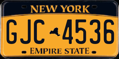 NY license plate GJC4536