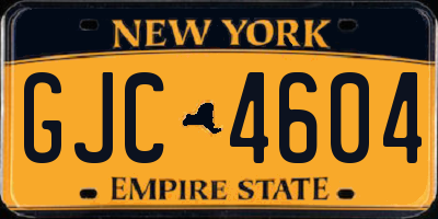 NY license plate GJC4604