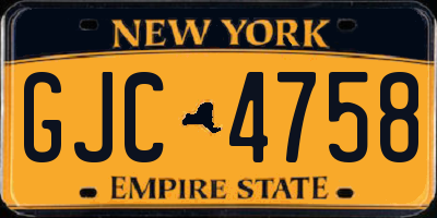 NY license plate GJC4758
