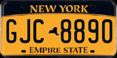 NY license plate GJC8890