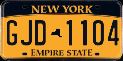 NY license plate GJD1104