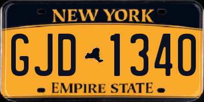 NY license plate GJD1340