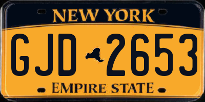 NY license plate GJD2653