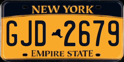 NY license plate GJD2679