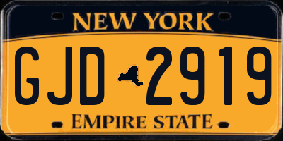 NY license plate GJD2919