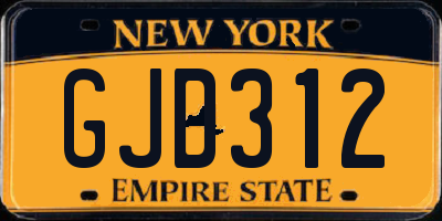 NY license plate GJD312