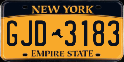 NY license plate GJD3183