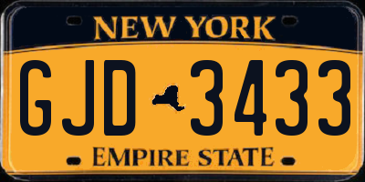 NY license plate GJD3433