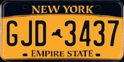 NY license plate GJD3437