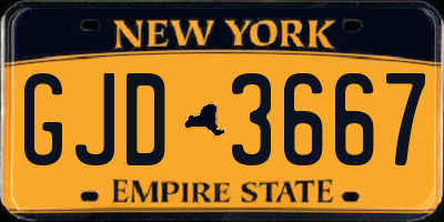 NY license plate GJD3667